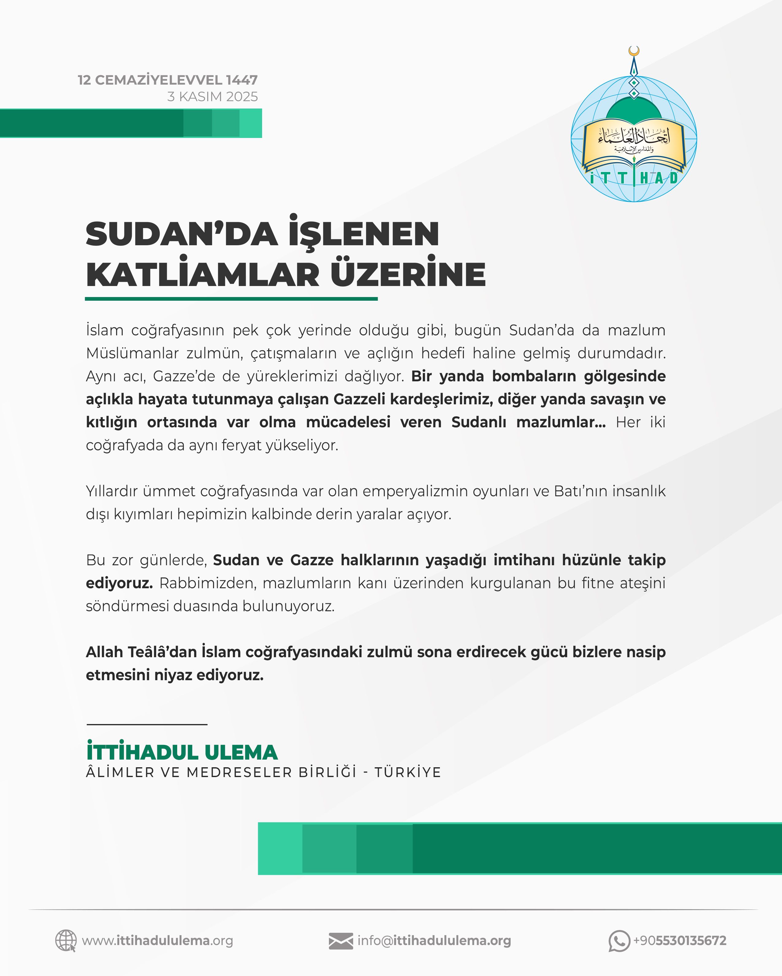 Sudan Katliam Açıklama Türkçe